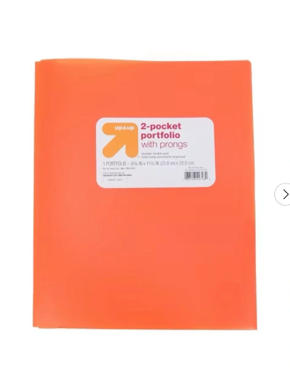 Orange 2-Pocket Portfolio with Prongs (Pack of 10)
